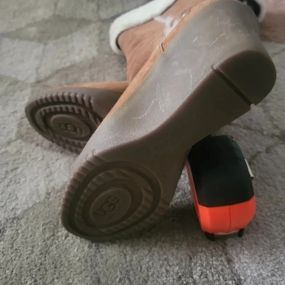 Aubrie Suede Wedge Knee Shearling Boot - Picture 3 of 3